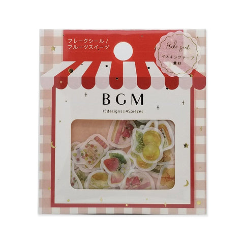 BGM Washi Sticker Flake SEAL Foil Stamping - Fruit & Dessert | papermindstationery.com | BGM, boxing, Dessert, Flake Stickers, sale