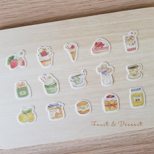 BGM Washi Sticker Flake SEAL Foil Stamping - Fruit & Dessert | papermindstationery.com | BGM, boxing, Dessert, Flake Stickers, sale