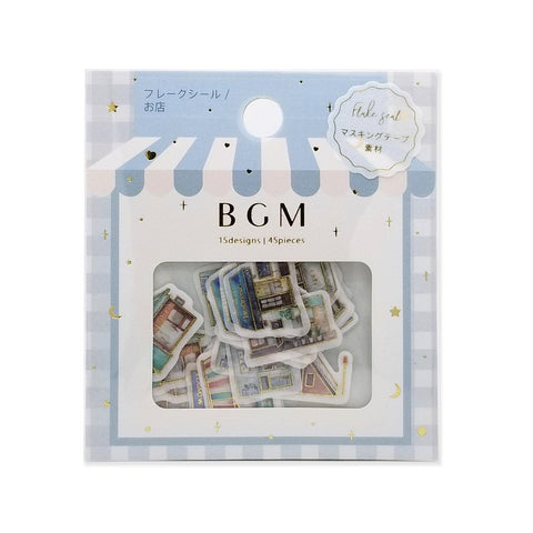 BGM Washi Sticker Flake SEAL Foil Stamping - Japanese Shops | papermindstationery.com | BGM, Flake Stickers, Shop