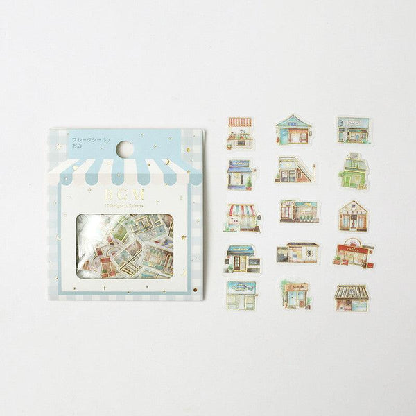 BGM Washi Sticker Flake SEAL Foil Stamping - Japanese Shops | papermindstationery.com | BGM, Flake Stickers, Shop