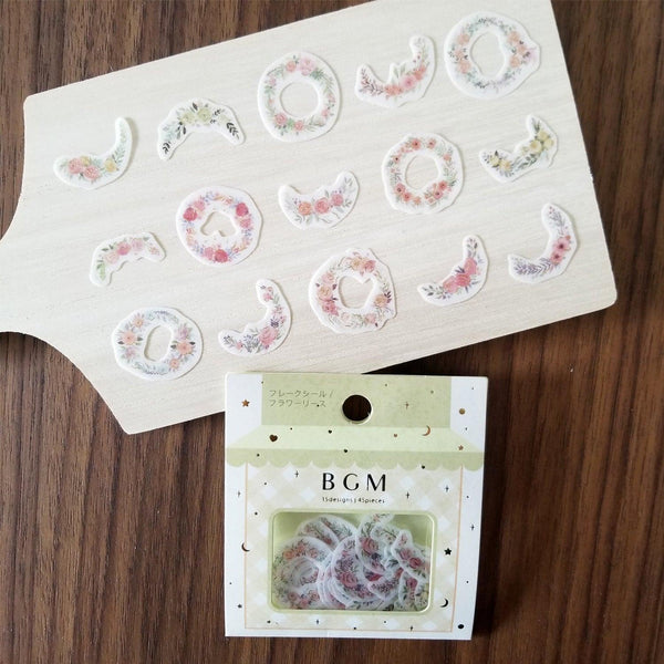 BGM Washi Sticker Flake SEAL Foil Stamping - Flower & Frame | papermindstationery.com