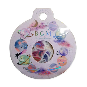 BGM Washi Sticker Flake SEAL Foil Stamping - Planet Wreath | papermindstationery.com | BGM, Flake Stickers, sale, Space