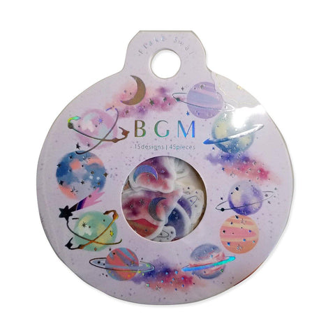 Planet Wreath - BGM Washi Sticker Flake SEAL Foil Stamping | papermindstationery.com