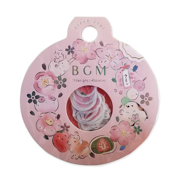 BGM Washi Sticker Flake SEAL Foil Stamping - Japanese Confectionery Wreath | papermindstationery.com | BGM, Dessert, Flake Stickers