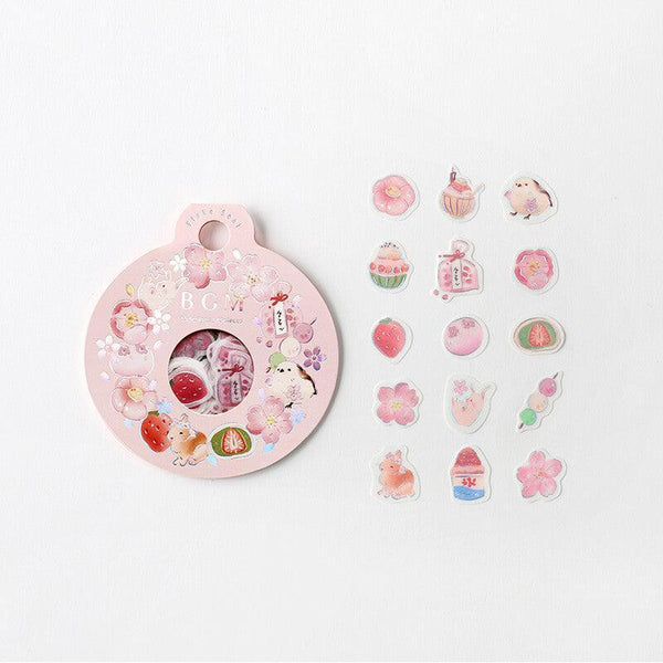 BGM Washi Sticker Flake SEAL Foil Stamping - Japanese Confectionery Wreath | papermindstationery.com | BGM, Dessert, Flake Stickers