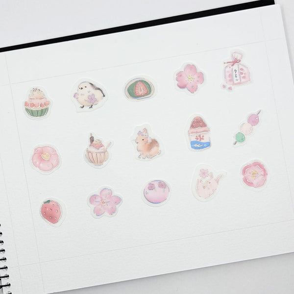 BGM Washi Sticker Flake SEAL Foil Stamping - Japanese Confectionery Wreath | papermindstationery.com | BGM, Dessert, Flake Stickers