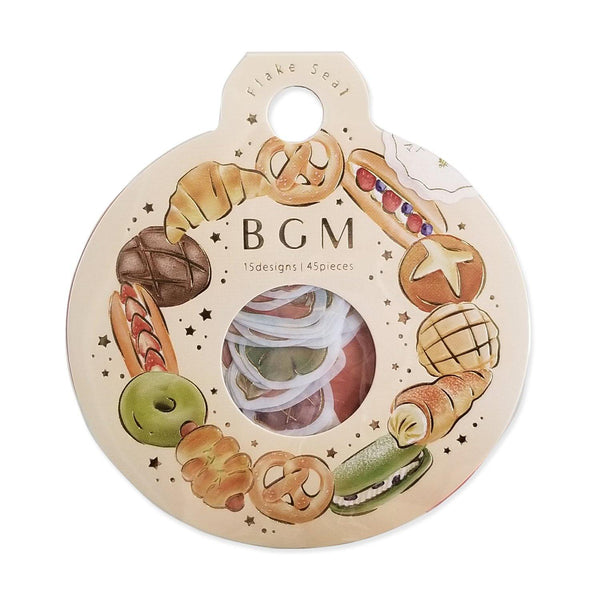 BGM Washi Sticker Flake SEAL Foil Stamping - Bread Wreath | papermindstationery.com | BGM, Dessert, Flake Stickers