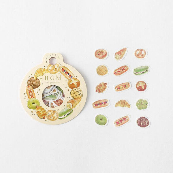 BGM Washi Sticker Flake SEAL Foil Stamping - Bread Wreath | papermindstationery.com | BGM, Dessert, Flake Stickers