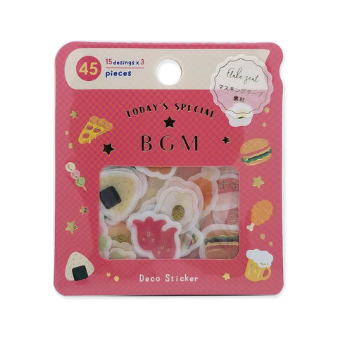 BGM Washi Sticker Flake SEAL Foil Stamping - Little Food | papermindstationery.com | BGM, boxing, Flake Stickers, Food, sale