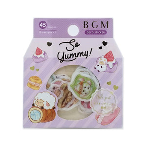 BGM Washi Sticker Flake SEAL Foil Stamping - Sheep & Cream Dessert | papermindstationery.com | Animal, BGM, Dessert, Flake Stickers