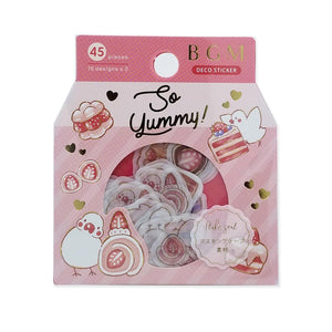 BGM Washi Sticker Flake SEAL Foil Stamping - Bird & Strawberry | papermindstationery.com | Animal, BGM, Bird, Flake Stickers