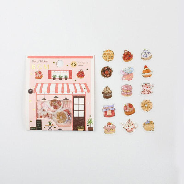BGM Washi Sticker Flake SEAL Foil Stamping - Afternoon High Tea Dessert | papermindstationery.com | BGM, Dessert, Flake Stickers