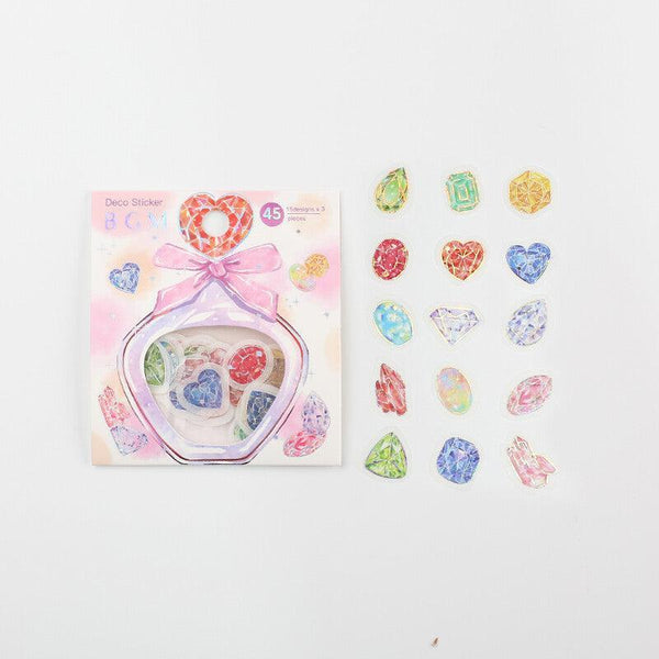 BGM Washi Sticker Flake SEAL Foil Stamping - Colorful Jewelry Gem Stone | papermindstationery.com | BGM, Flake Stickers, Others