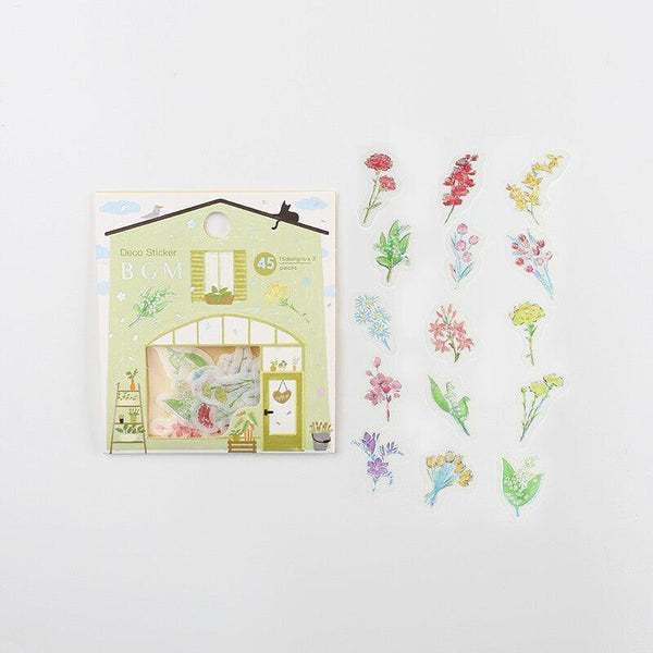 Lovely Flower Shop - BGM Washi Sticker Flake SEAL Foil Stamping | papermindstationery.com
