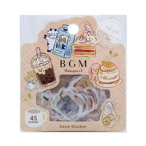 BGM Washi Sticker Flake SEAL Foil Stamping - Yummy Food & Drinks | papermindstationery.com | BGM, Cafe, Flake Stickers, Food