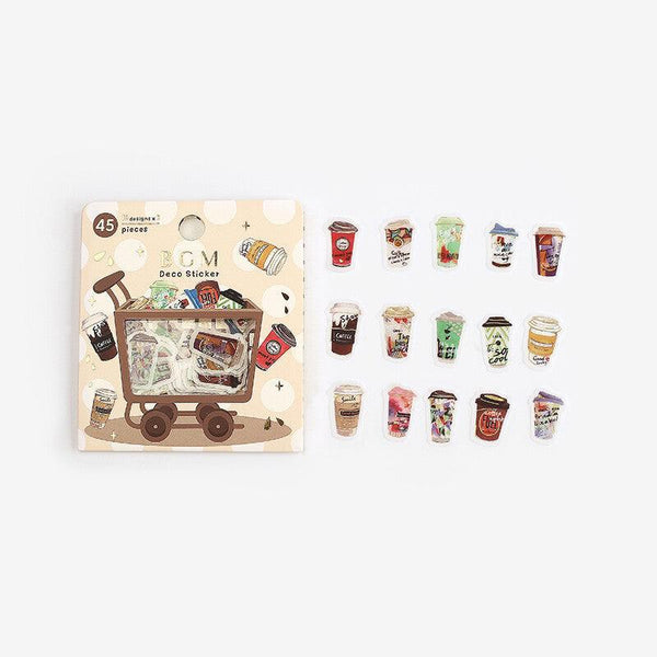 BGM Washi Sticker Flake SEAL Foil Stamping - Coffee Vending Machine | papermindstationery.com | BGM, boxing, Cafe, Flake Stickers, sale