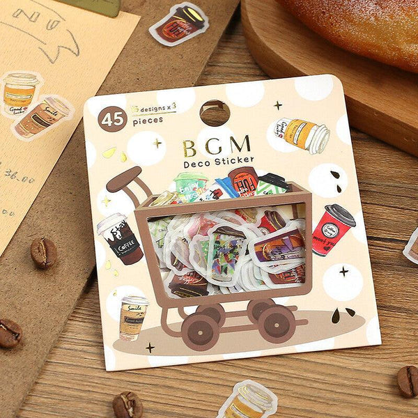 BGM Washi Sticker Flake SEAL Foil Stamping - Coffee Vending Machine | papermindstationery.com | BGM, boxing, Cafe, Flake Stickers, sale