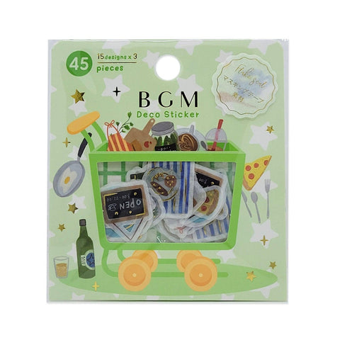 BGM Washi Sticker Flake SEAL Foil Stamping - Cafe Kitchen | papermindstationery.com | BGM, Dessert, Flake Stickers