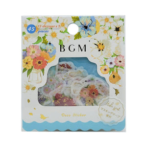 BGM Washi Sticker Flake SEAL Foil Stamping - Flower Vase | papermindstationery.com | BGM, boxing, Flake Stickers, Flower, sale