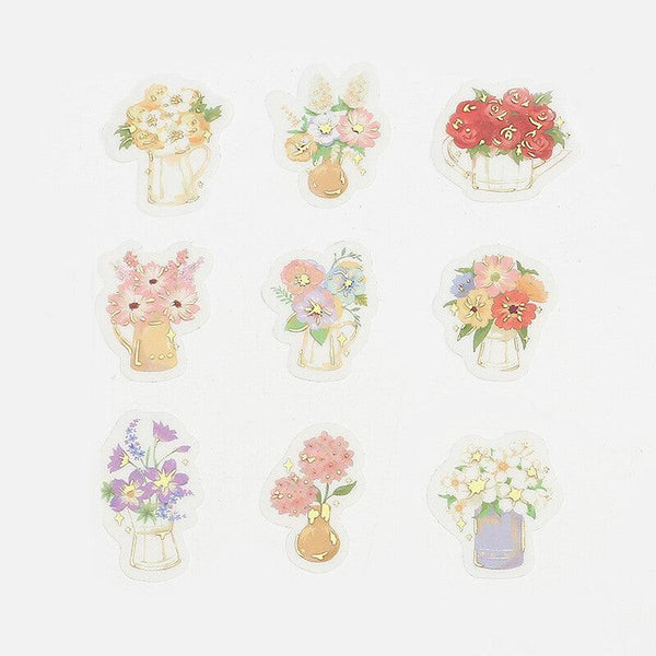 BGM Washi Sticker Flake SEAL Foil Stamping - Flower Vase | papermindstationery.com | BGM, boxing, Flake Stickers, Flower, sale