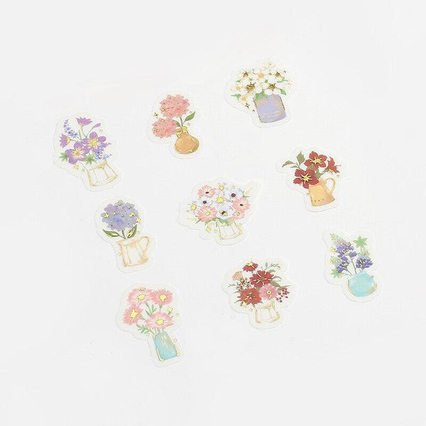 BGM Washi Sticker Flake SEAL Foil Stamping - Flower Vase | papermindstationery.com | BGM, boxing, Flake Stickers, Flower, sale