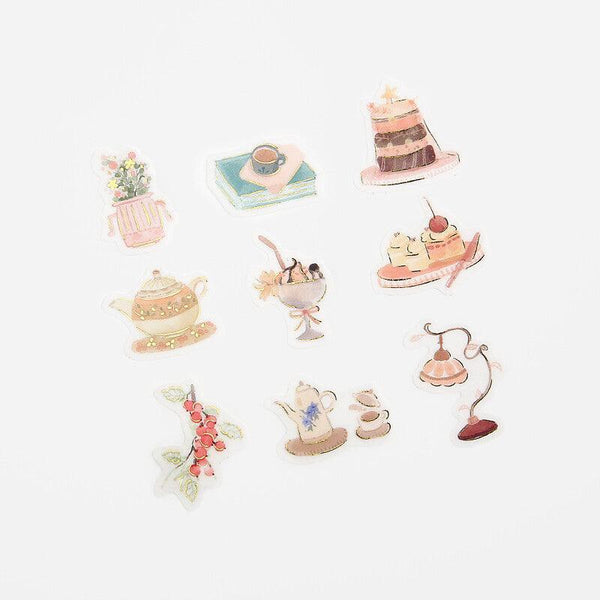 Lovely Tea & Dessert - BGM Washi Sticker Flake SEAL Foil Stamping | papermindstationery.com