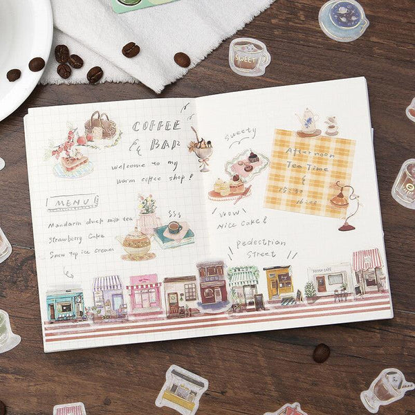 BGM Washi Sticker Flake SEAL Foil Stamping - Lovely Tea & Dessert | papermindstationery.com | BGM, Cafe, Dessert, Flake Stickers
