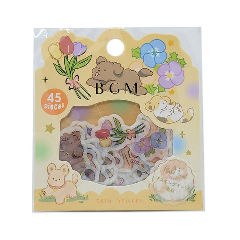 BGM Washi Sticker Flake SEAL Foil Stamping - Lovely Playing Dog | papermindstationery.com | BGM, boxing, Dog, Flake Stickers, Pet, sale