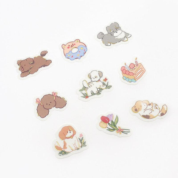 Lovely Playing Dog - BGM Washi Sticker Flake SEAL Foil Stamping | papermindstationery.com