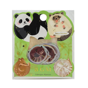 Sleeping Circle Animal - BGM Washi Sticker Flake SEAL Foil Stamping | papermindstationery.com