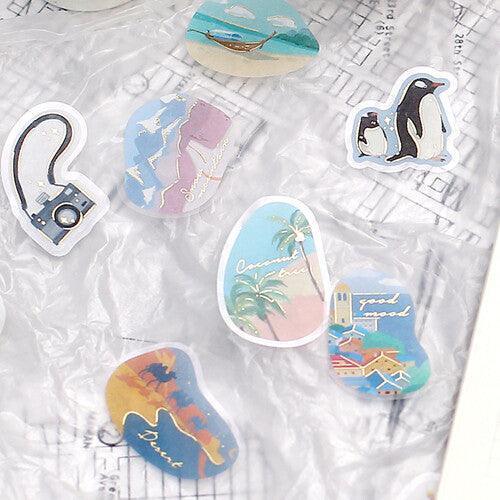 BGM Washi Flake Sticker Lifestyle World Travel – Papermind Stationery