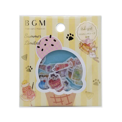 BGM Washi Sticker Flake SEAL Foil Stamping - Animals & Food | papermindstationery.com | Animal, BGM, Flake Stickers