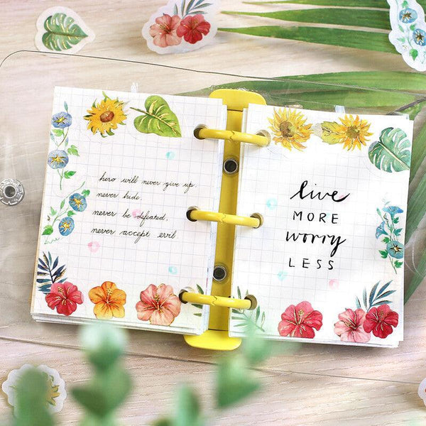 BGM Washi Sticker Flake SEAL Foil Stamping - Tropical Flowers | papermindstationery.com | BGM, boxing, Flake Stickers, Flower, sale