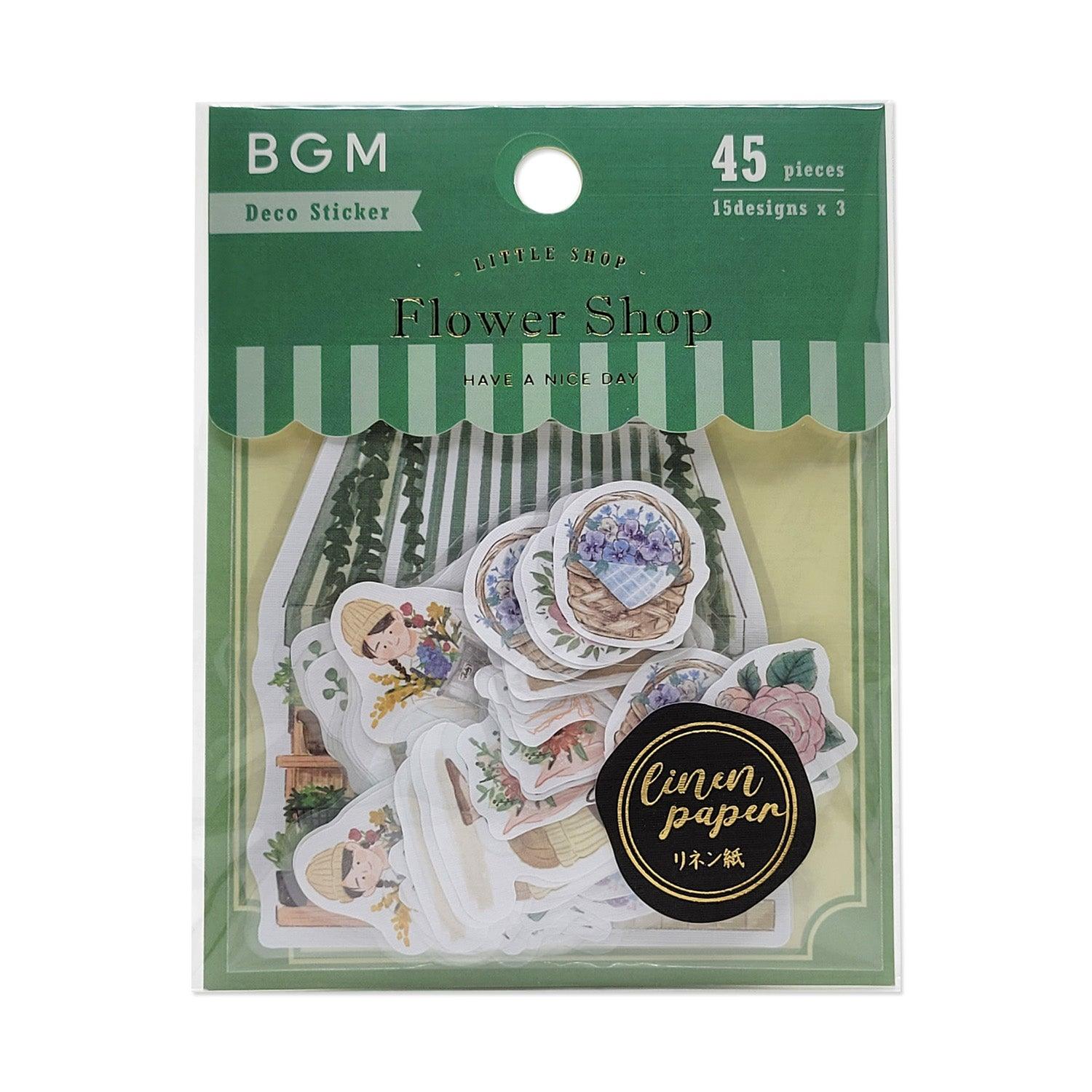 BGM Sticker Flake SEAL - Little Shop Flower | papermindstationery.com | BGM, Flake Stickers, Flower