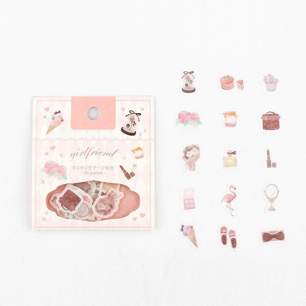 BGM Washi Sticker Flake SEAL - Girl Friend | papermindstationery.com | BGM, Flake Stickers, Others