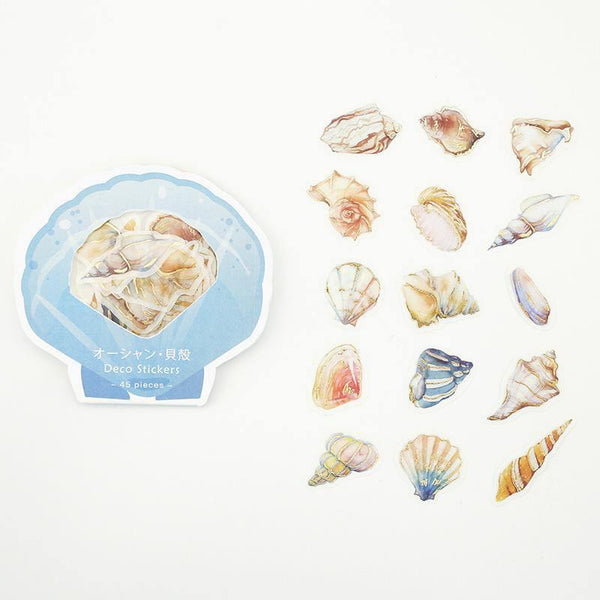 BGM Washi Sticker Flake SEAL Foil Stamping - Ocean Shell | papermindstationery.com | BGM, boxing, Flake Stickers, Ocean, sale