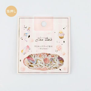 BGM Washi Sticker Flake SEAL Foil Stamping - Afternoon Tea | papermindstationery.com | BGM, Dessert, Flake Stickers