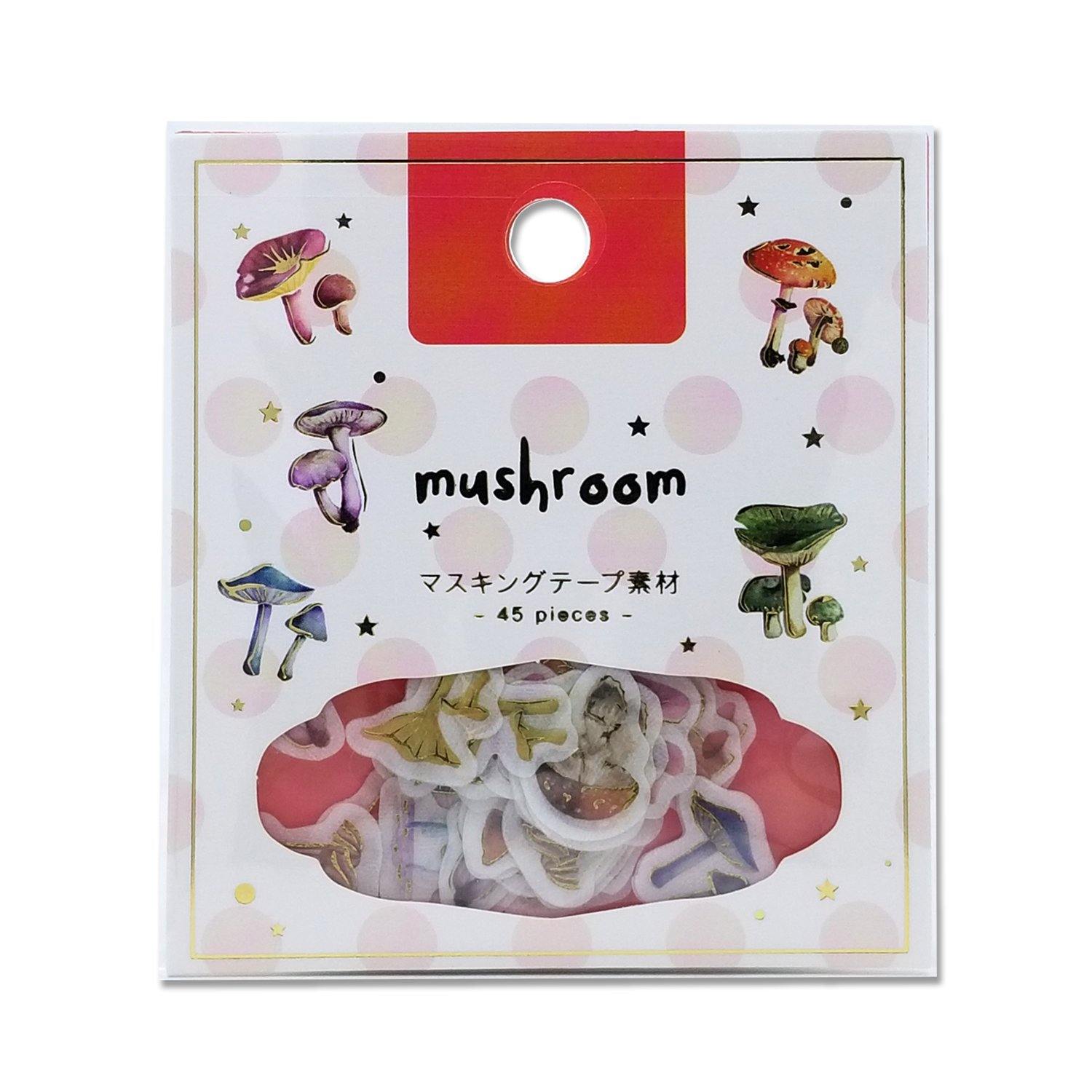 BGM Washi Sticker Flake SEAL Foil Stamping - Wild Mushroom | papermindstationery.com | BGM, Flake Stickers, Fruit