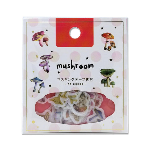 Wild Mushroom - BGM Washi Sticker Flake SEAL Foil Stamping | papermindstationery.com