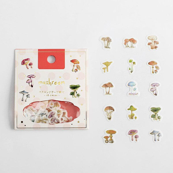 BGM Washi Sticker Flake SEAL Foil Stamping - Wild Mushroom | papermindstationery.com | BGM, Flake Stickers, Fruit