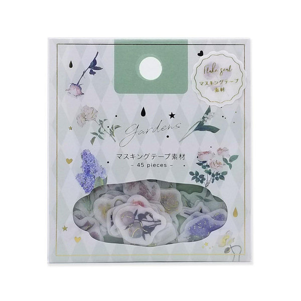 BGM Washi Sticker Flake SEAL Foil Stamping - Garden Flower | papermindstationery.com | BGM, boxing, Flake Stickers, Flower, Plant, sale