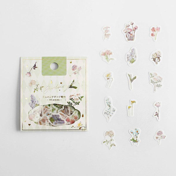 BGM Washi Sticker Flake SEAL Foil Stamping - Garden Flower | papermindstationery.com | BGM, boxing, Flake Stickers, Flower, Plant, sale