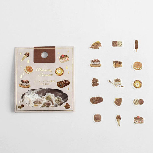 BGM Washi Sticker Flake SEAL Foil Stamping - Chocolate Sweets | papermindstationery.com | BGM, Dessert, Flake Stickers