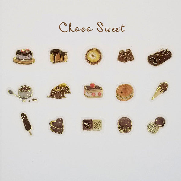 BGM Washi Sticker Flake SEAL Foil Stamping - Chocolate Sweets | papermindstationery.com | BGM, Dessert, Flake Stickers