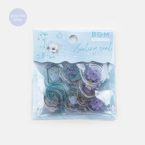 BGM Clear Sealed Sticker Flake SEAL Foil Stamping - Flower Seal | papermindstationery.com | BGM, Flake Stickers