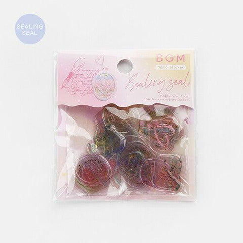BGM Clear Sealed Sticker Flake SEAL Foil Stamping - Dream Garden Seal | papermindstationery.com | BGM, Flake Stickers, Flower