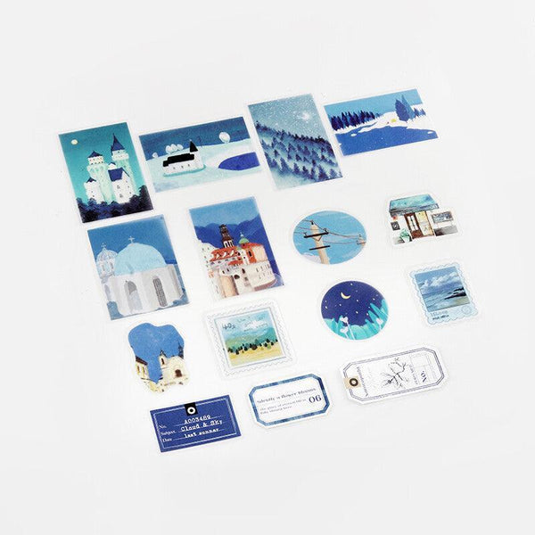 BGM Sticker Flake SEAL - Island Scene Navy | papermindstationery.com | BGM, Flake Stickers