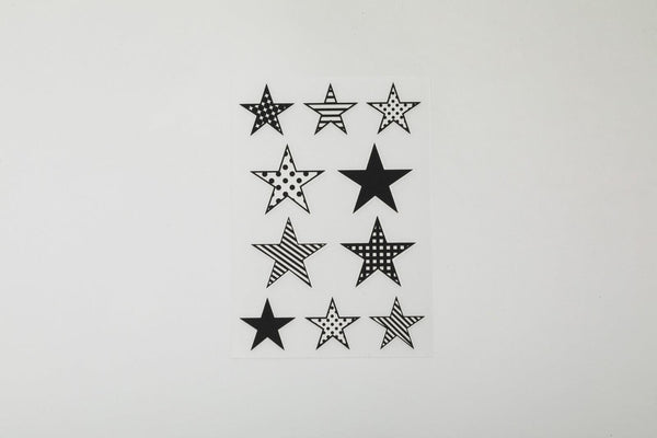Gift Set - Irodo Fabric Decorating Transfer Stickers Lucky Motif Gold & Pattern Star Black | papermindstationery.com | free gift