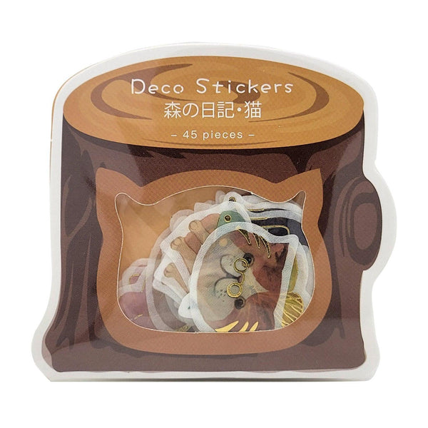 Gift Set - BGM Washi Tape - Cat Wool Ball & Flake Stickers - Forest Diary Cat | papermindstationery.com | free gift