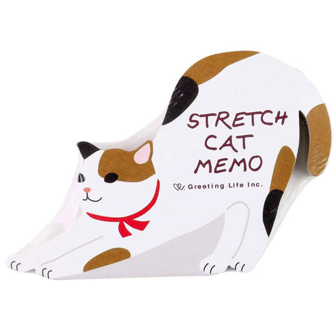 Greeting Life Memo Pad - Die Cut Stretching Cat | papermindstationery.com